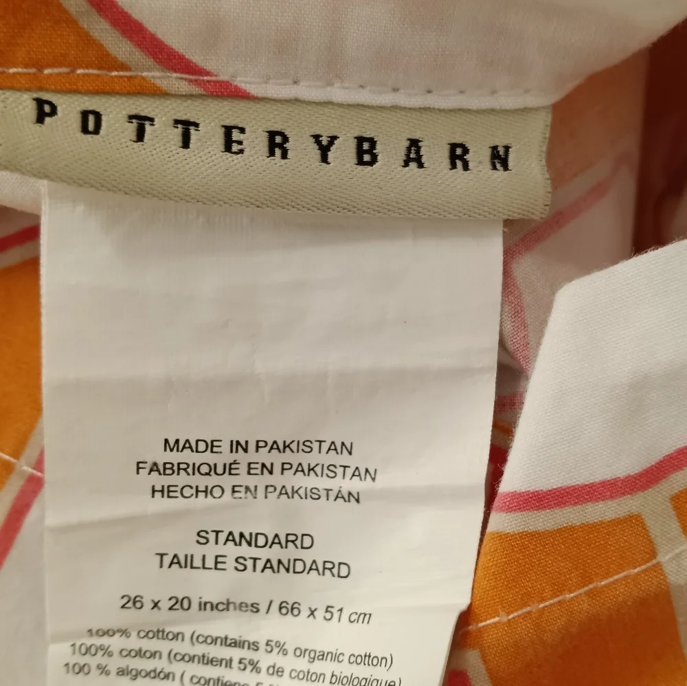 Pottery Barn Nova Geo *Single* Standard Sham Orange/White
